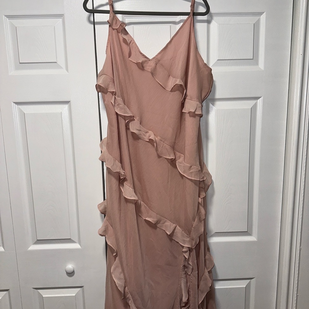 A New Day Pink Asymmetrical Sundress Sleeveless V-Neck